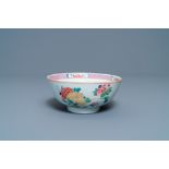 A Chinese famille rose bowl with floral design, Yongzheng