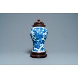 A Chinese blue and white 'dragons' vase, Kangxi