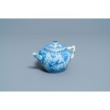 A Chinese blue and white teapot and cover, Kangxi