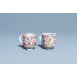 A pair of Chinese famille rose cups, Yongzheng