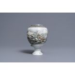 A Chinese eggshell porcelain lantern with a winter landscape, Republic