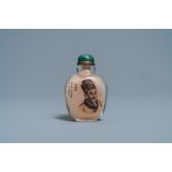 A Chinese inside-painted crystal snuffbottle, signed Zhang Rucai, dated 1978