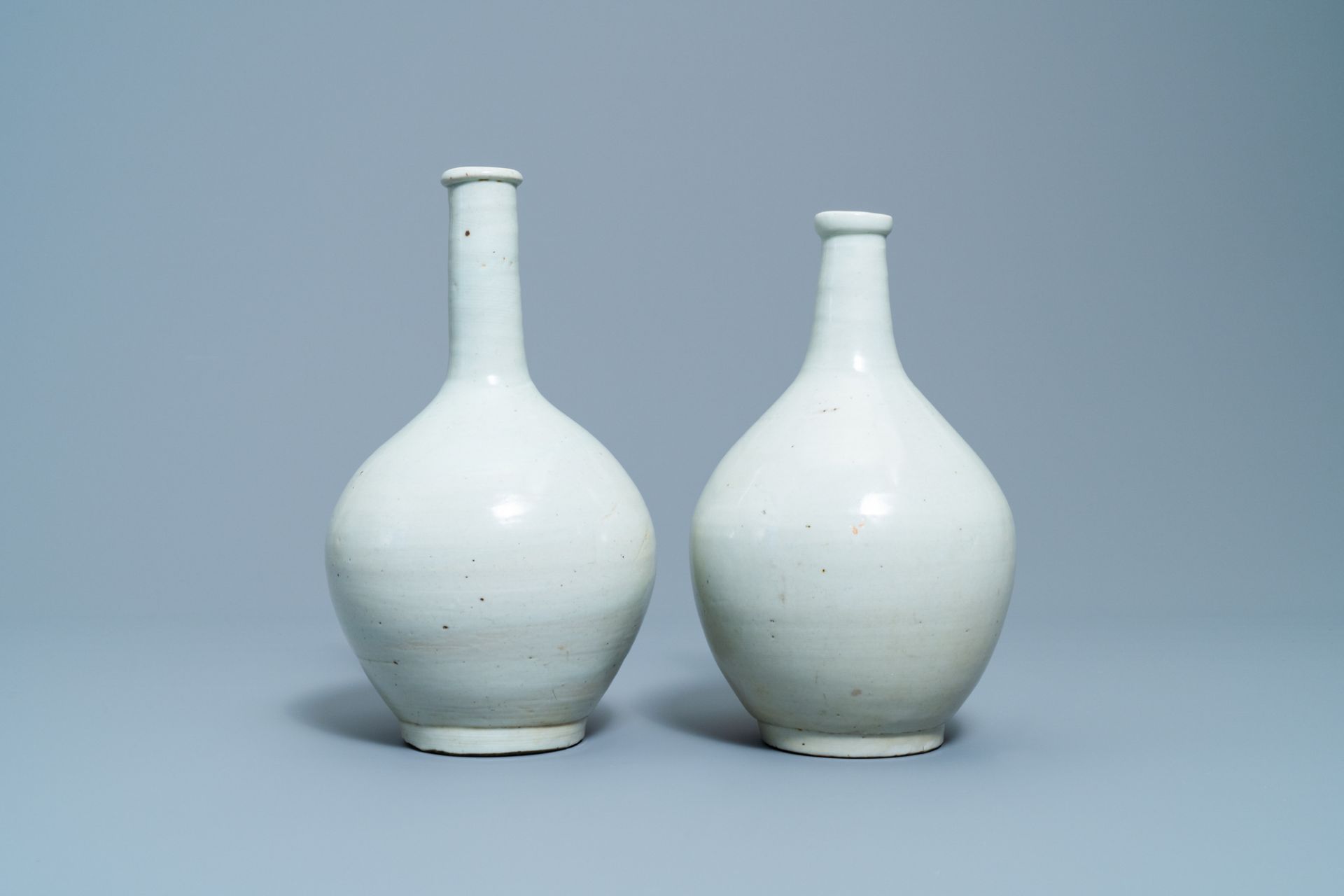 Two Japanese monochrome white Arita bottles, Edo, 17th C. - Image 3 of 8