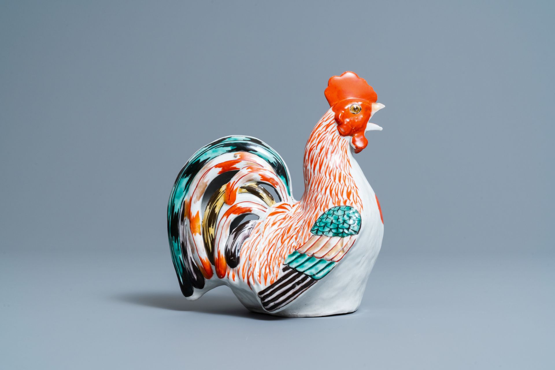 A Japanese Kakiemon model of a rooster, Edo, 17th C. - Image 4 of 7