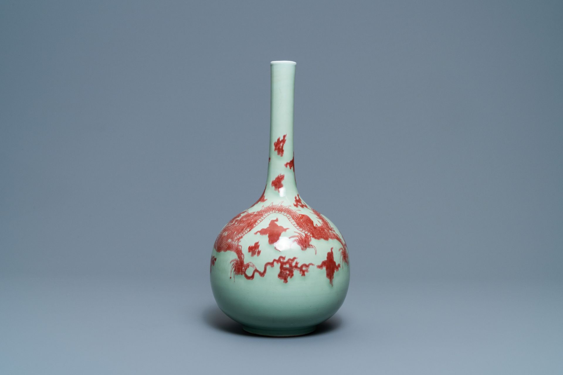 A Chinese copper-red celadon-ground 'dragon' vase, Kangxi - Image 5 of 13