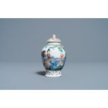 A fine Chinese famille rose tea caddy and cover, Yongzheng