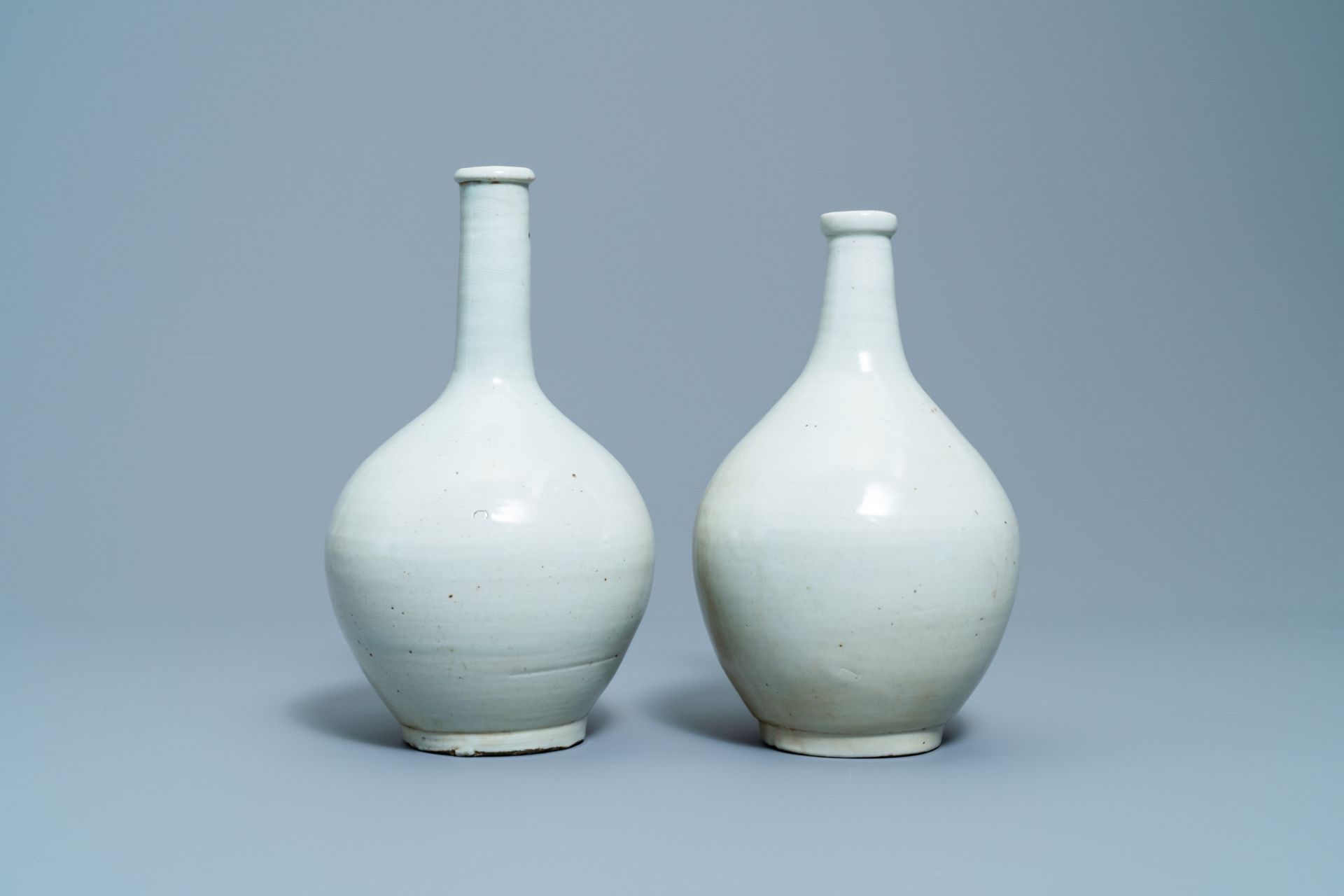 Two Japanese monochrome white Arita bottles, Edo, 17th C. - Image 2 of 8