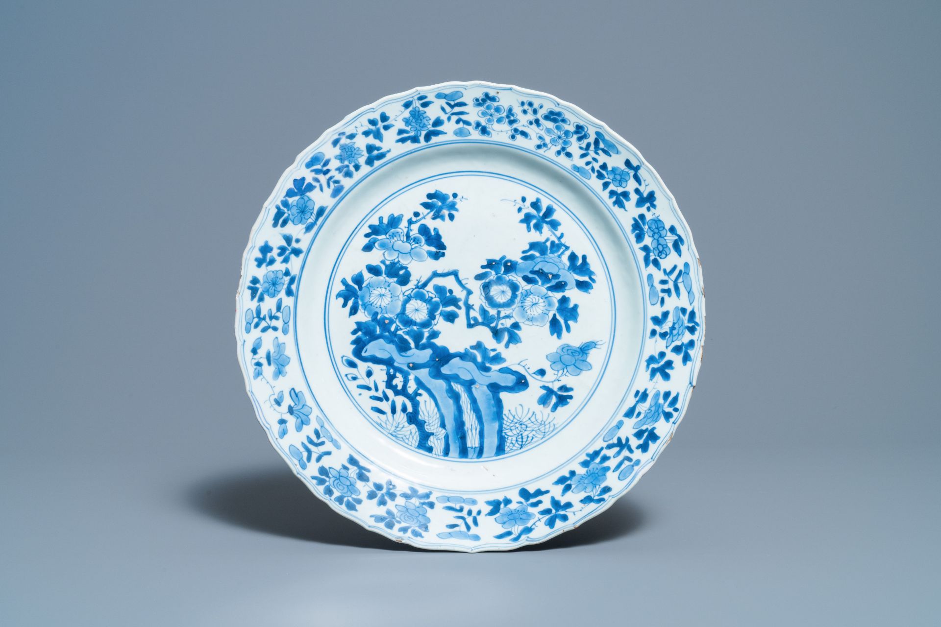 Six Chinese blue and white dishes and plates, Kangxi and later - Image 2 of 7
