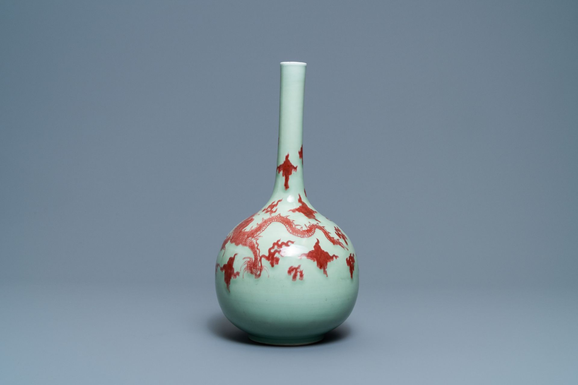 A Chinese copper-red celadon-ground 'dragon' vase, Kangxi - Image 4 of 13