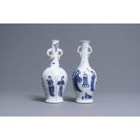 Two Chinese blue and white vases with elephant handles, Kangxi