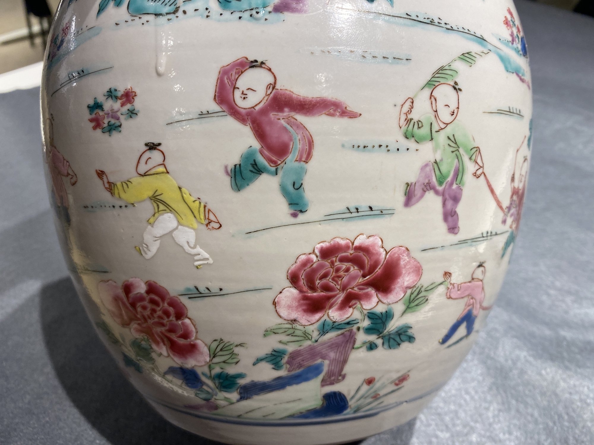 A Chinese famille rose 'hundred boys' jar, Yongzheng - Image 13 of 17