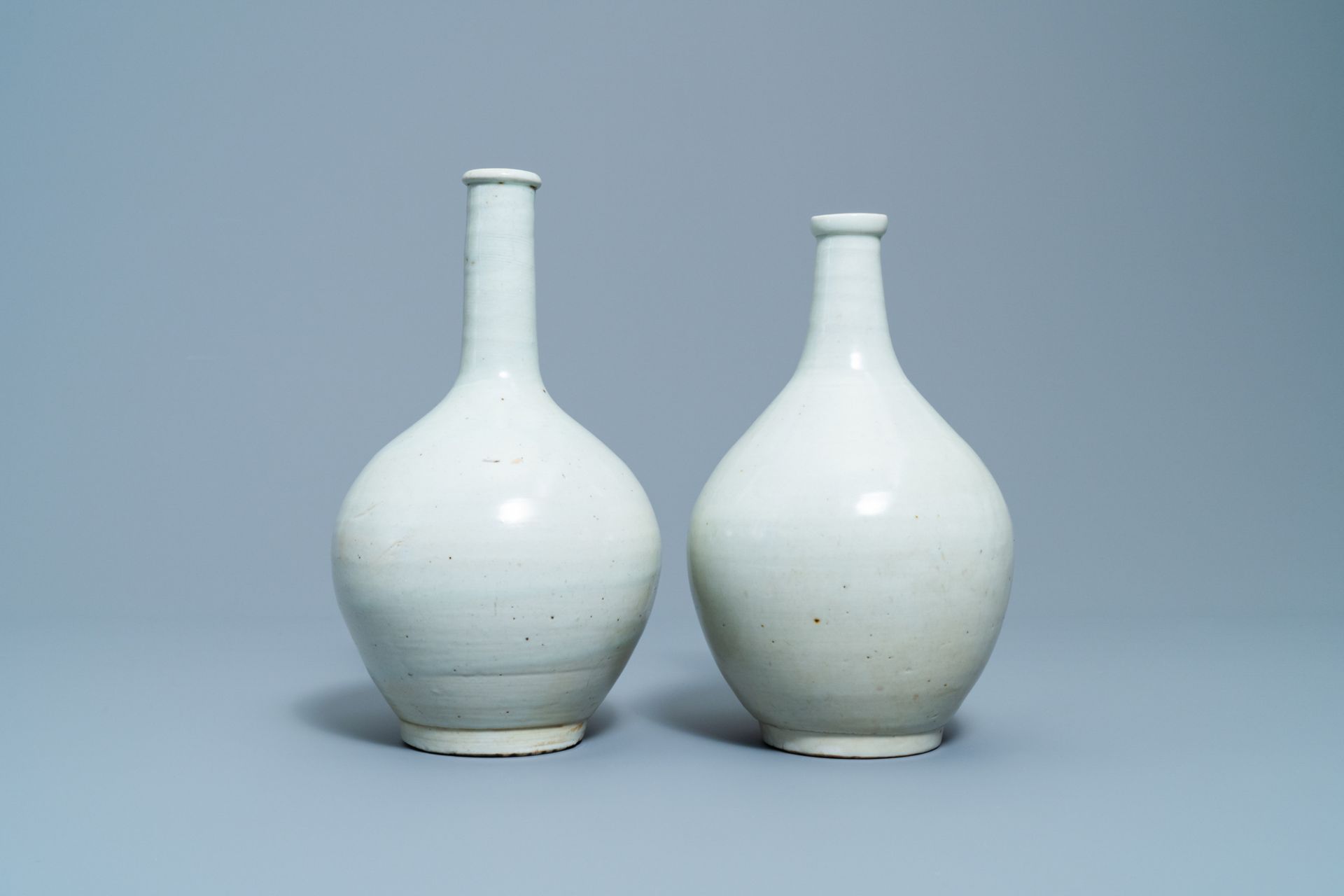 Two Japanese monochrome white Arita bottles, Edo, 17th C. - Image 4 of 8