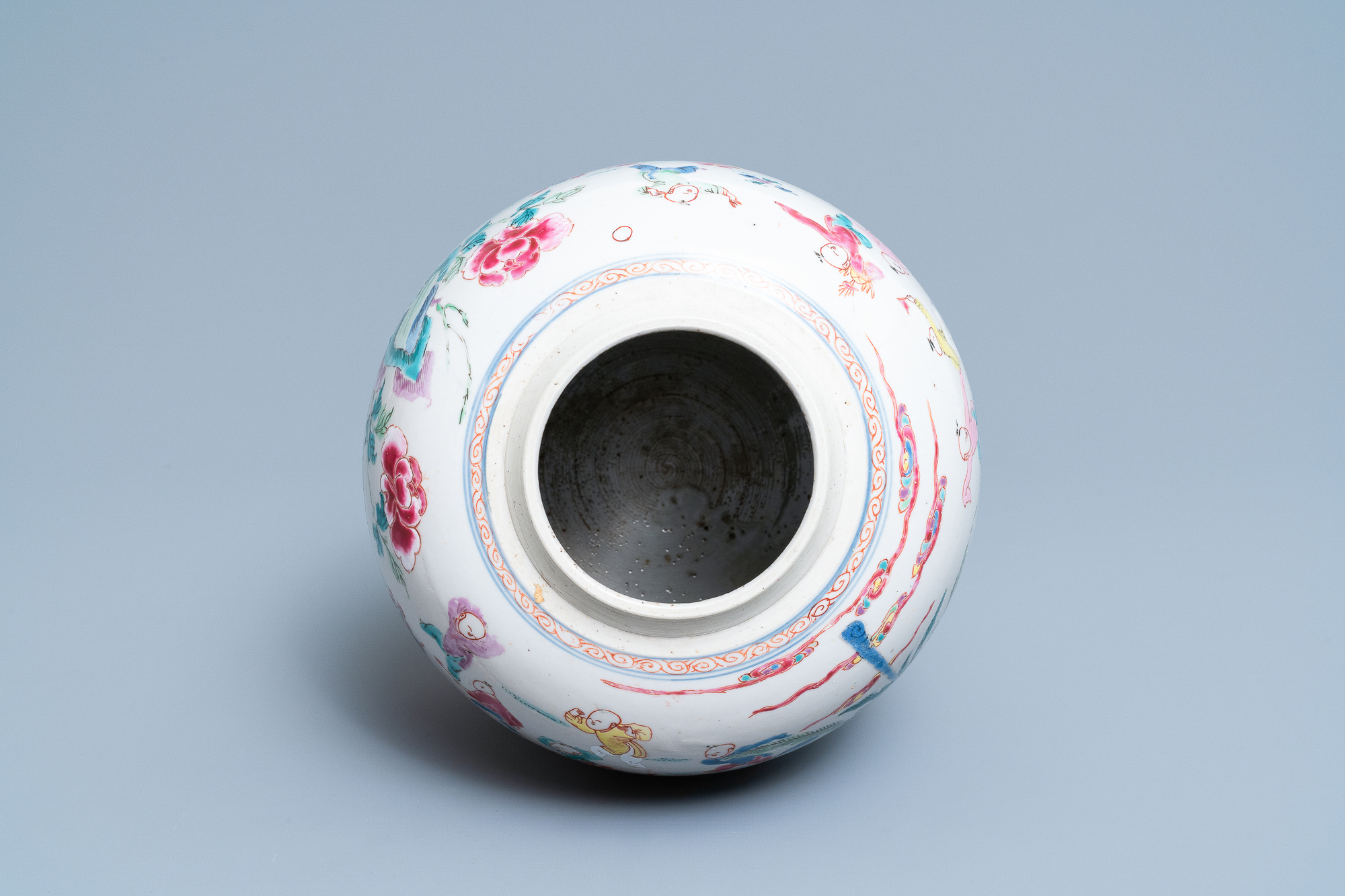 A Chinese famille rose 'hundred boys' jar, Yongzheng - Image 6 of 17