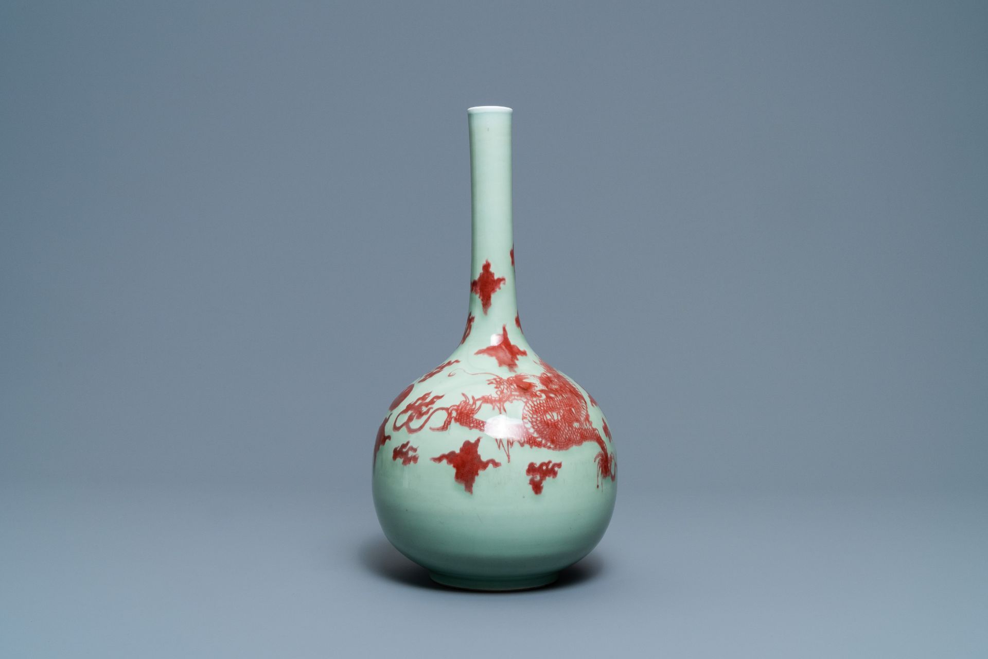 A Chinese copper-red celadon-ground 'dragon' vase, Kangxi - Image 2 of 13