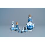 Six Chinese blue and white vases, Kangxi