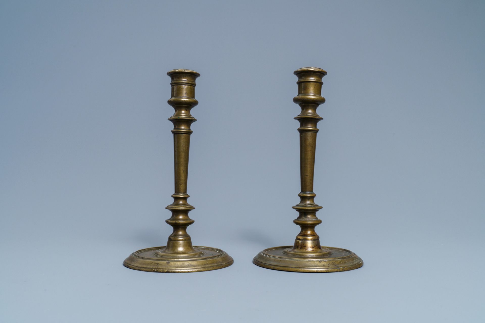 A pair of French bronze candlesticks, 2nd half 16th C. - Image 5 of 7