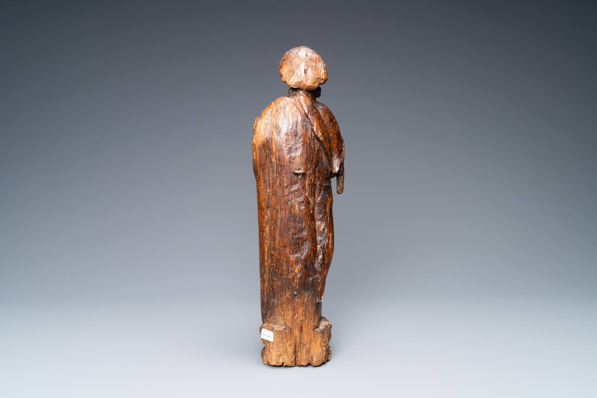 An oak figure of Peter the Apostle, Rhine Valley, Germany, 15th C. - Image 4 of 7