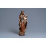 A polychromed oak figure of a Madonna with child, 1st half 16th C.