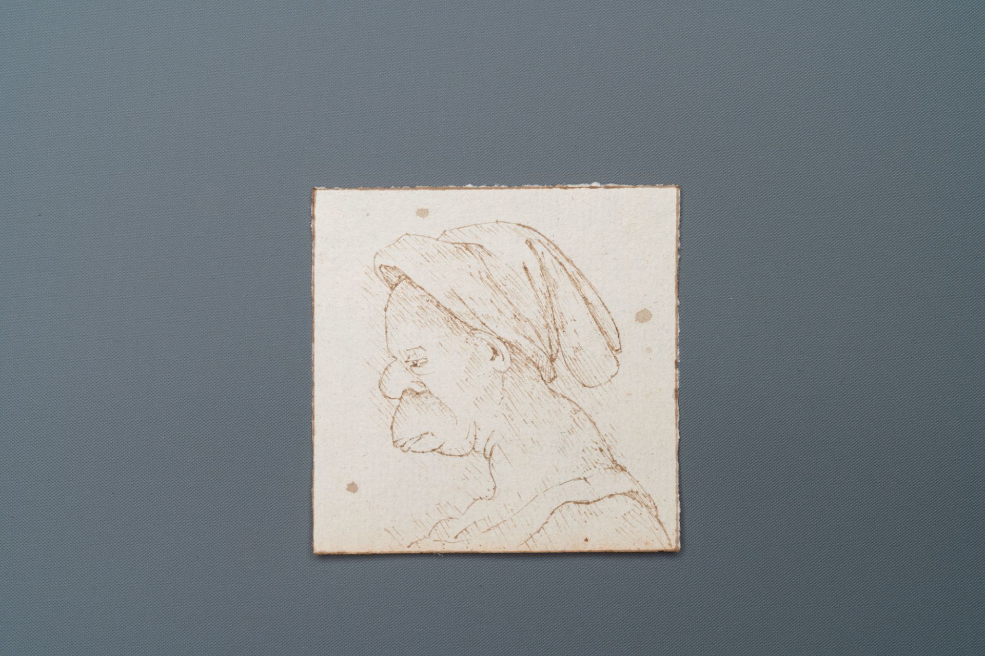Italian school, after Leonardo da Vinci, pen and brown ink on paper, late 19th C.: Ten caricatures - Image 6 of 21