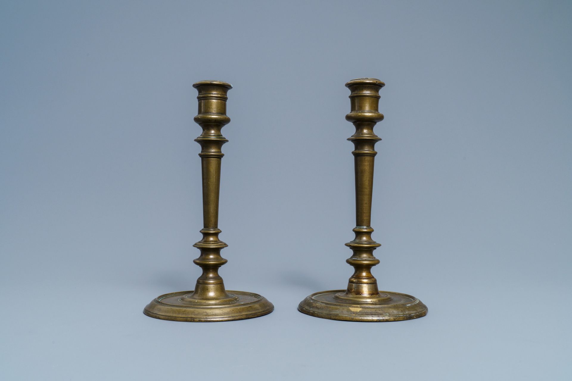 A pair of French bronze candlesticks, 2nd half 16th C. - Image 4 of 7