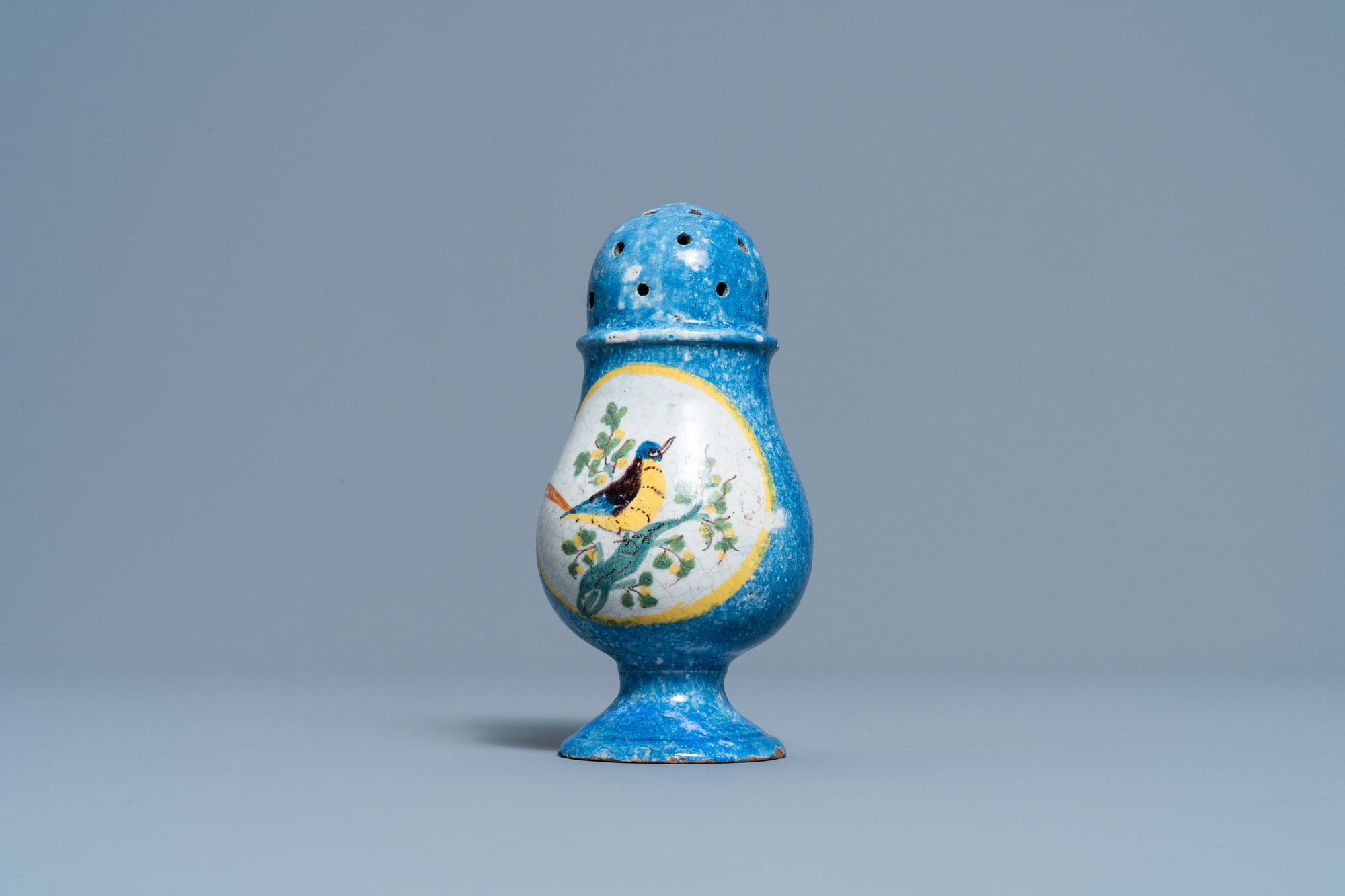 A polychrome Brussels faience caster, late 18th C. - Image 2 of 8