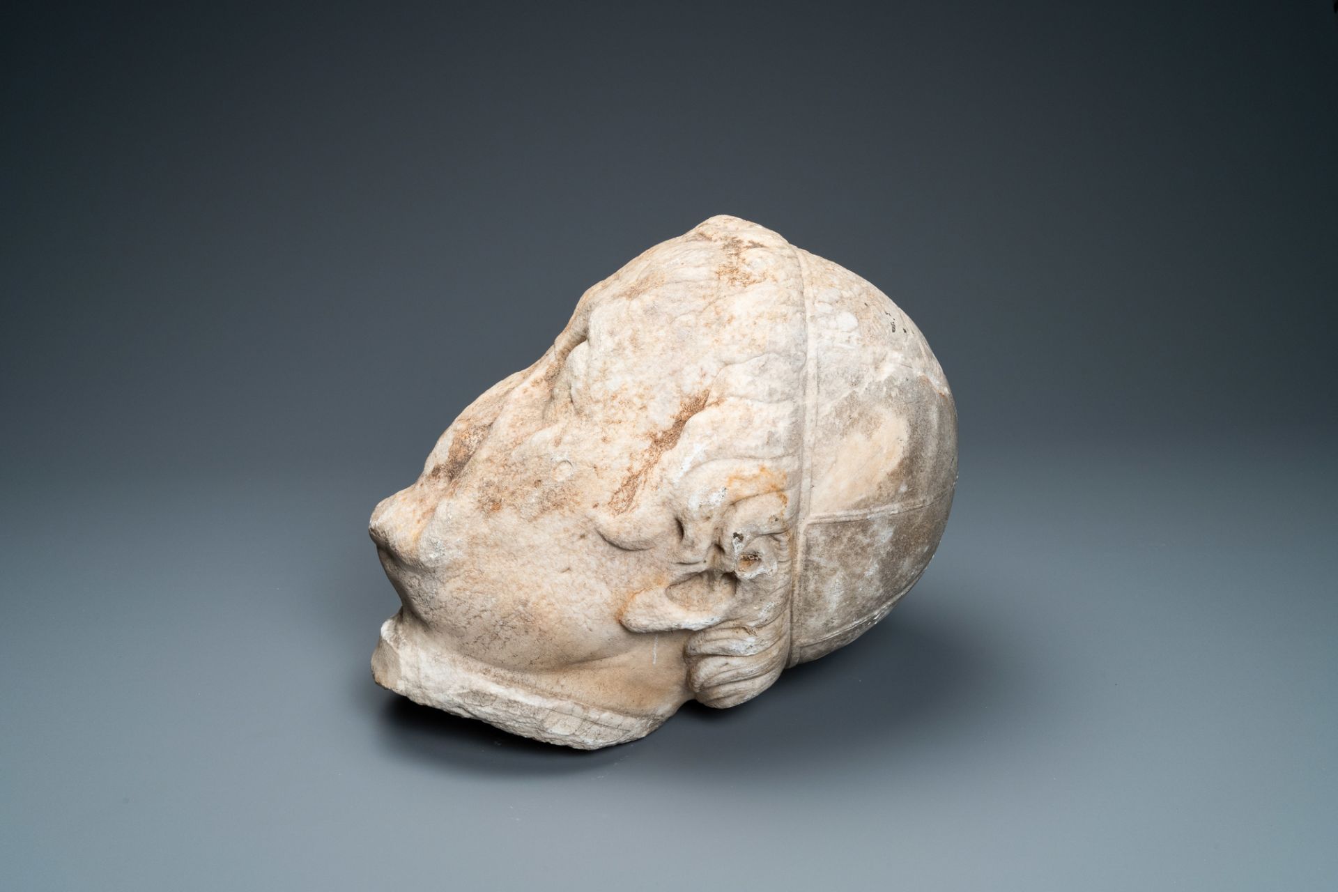 A large marble head of a prelate, Italy, 17th C. - Image 3 of 8