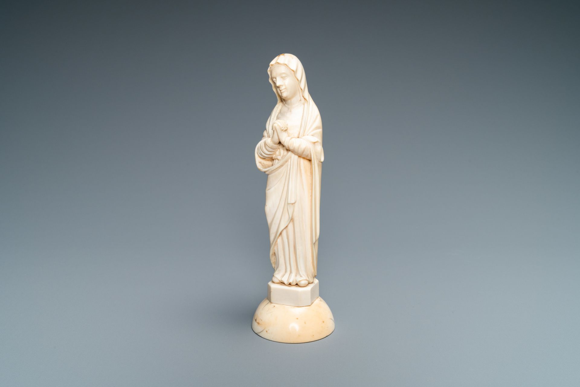 An ivory figure of a Madonna, probably Dieppe, France, 19th C.