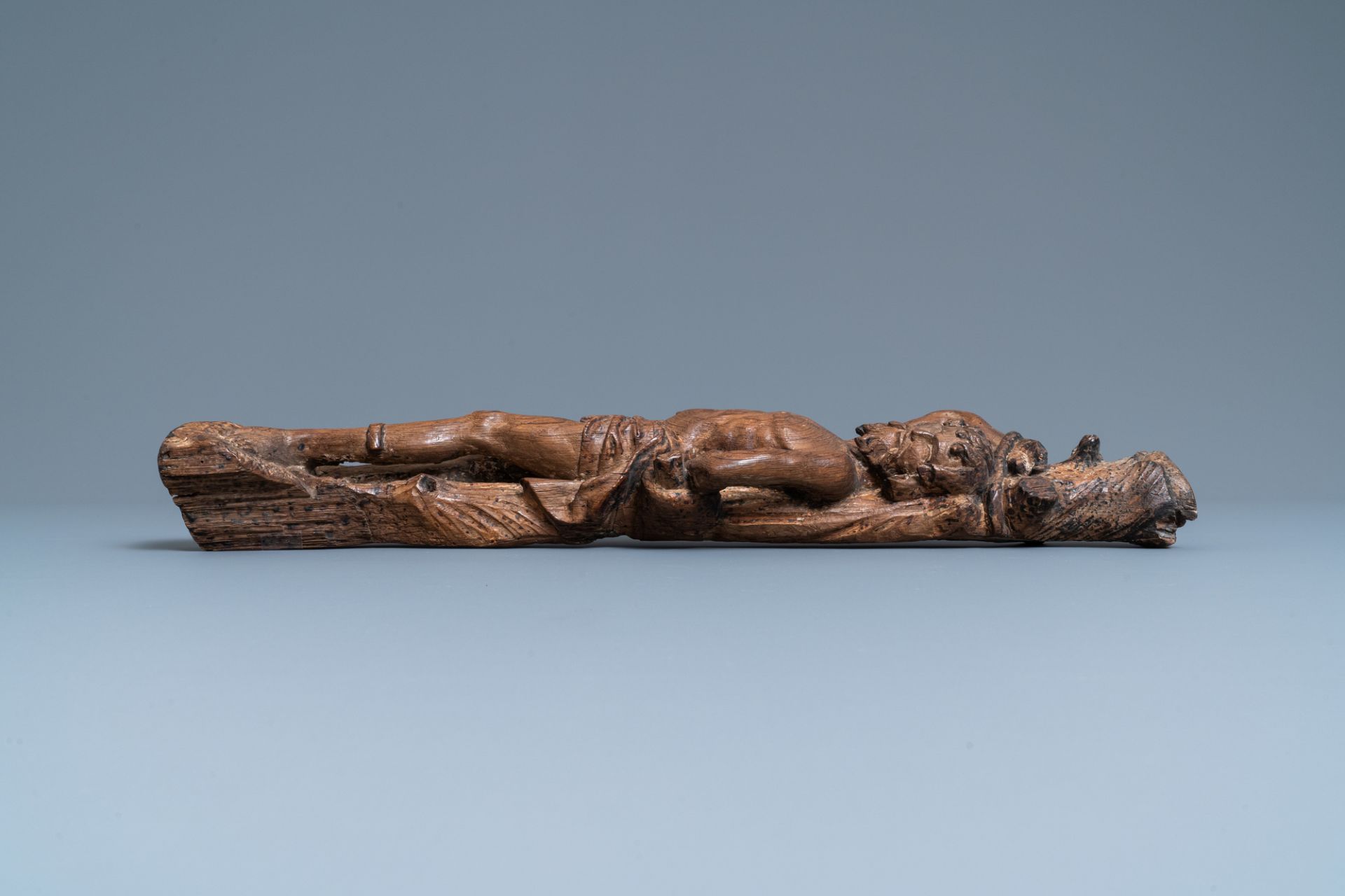 An oak figure of Saint Sebastian, ca. 1500 - Image 4 of 6