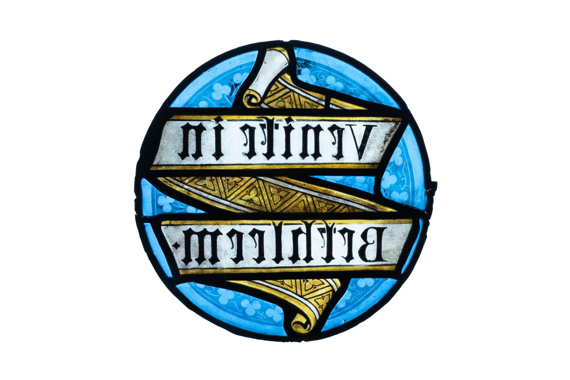 A stained glass roundel inscribed 'Venite in Bethleem', 17th C. - Image 2 of 2