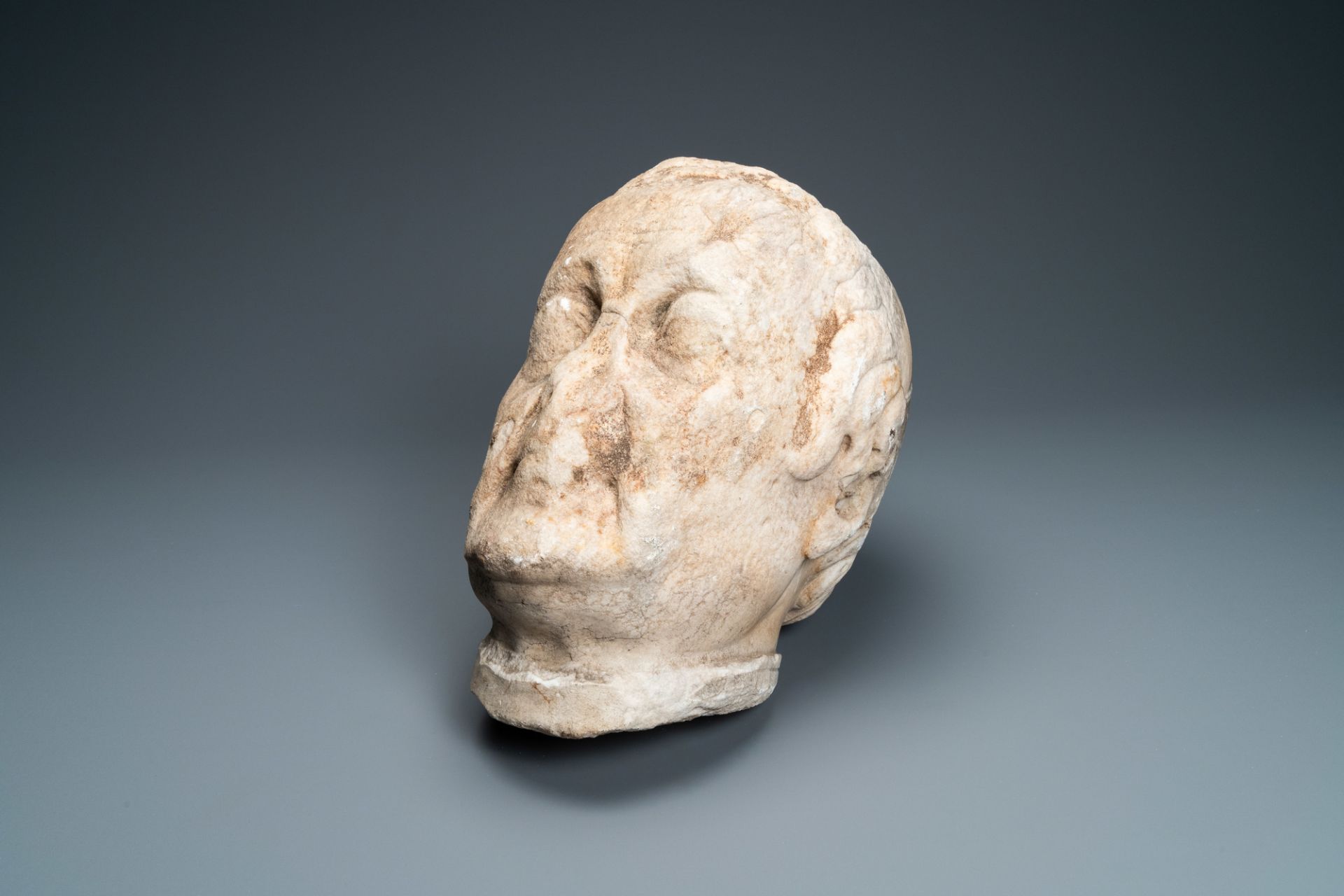 A large marble head of a prelate, Italy, 17th C. - Image 8 of 8