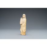 An ivory figure of Saint Barbara, 19th C.