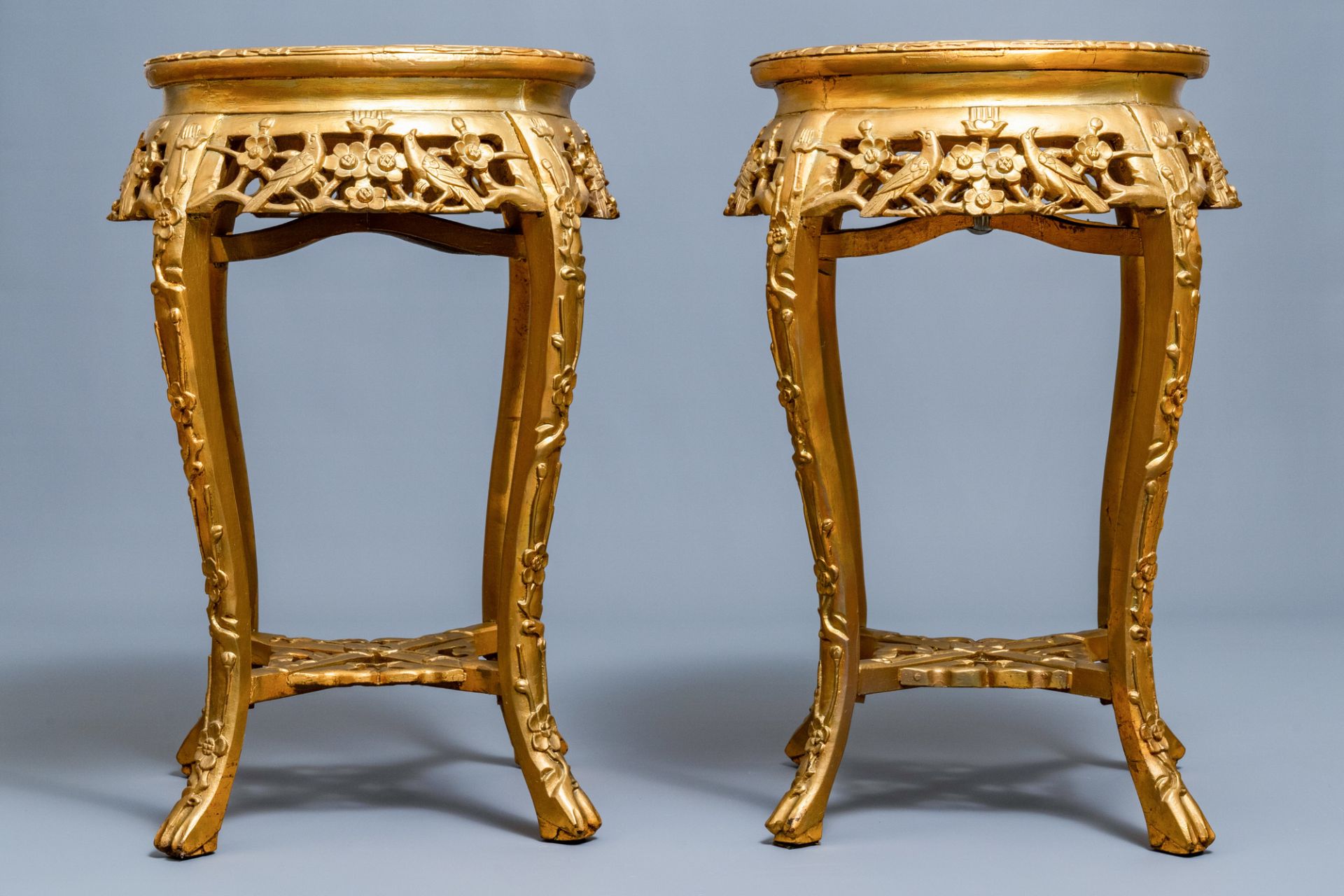 A pair of massive French Svres-style vases with gilded bronze mounts, signed Desprez, 19th C. - Image 19 of 56