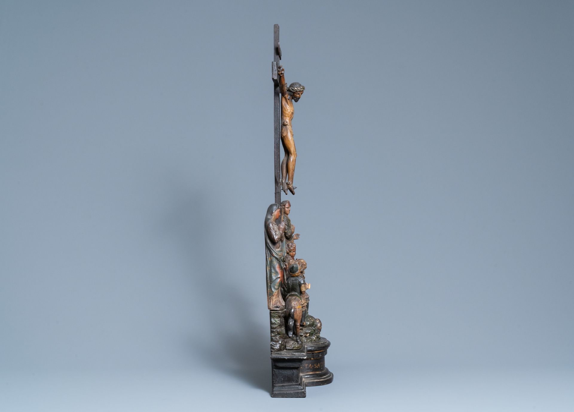 A polychromed wooden crucifixion group, Northern Italy, 16th C. - Image 5 of 10