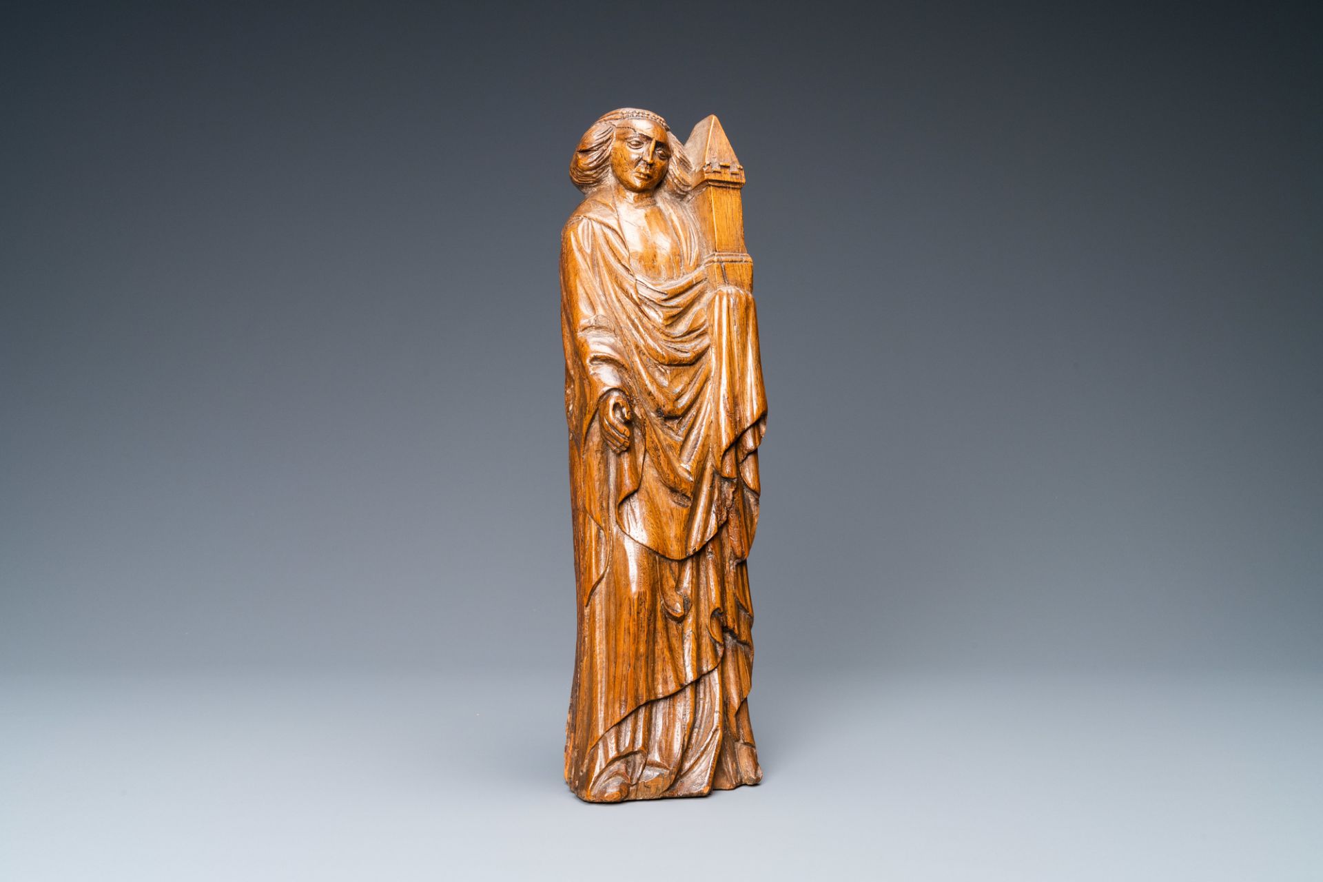 An oak figure of Saint Barbara, ca. 1500