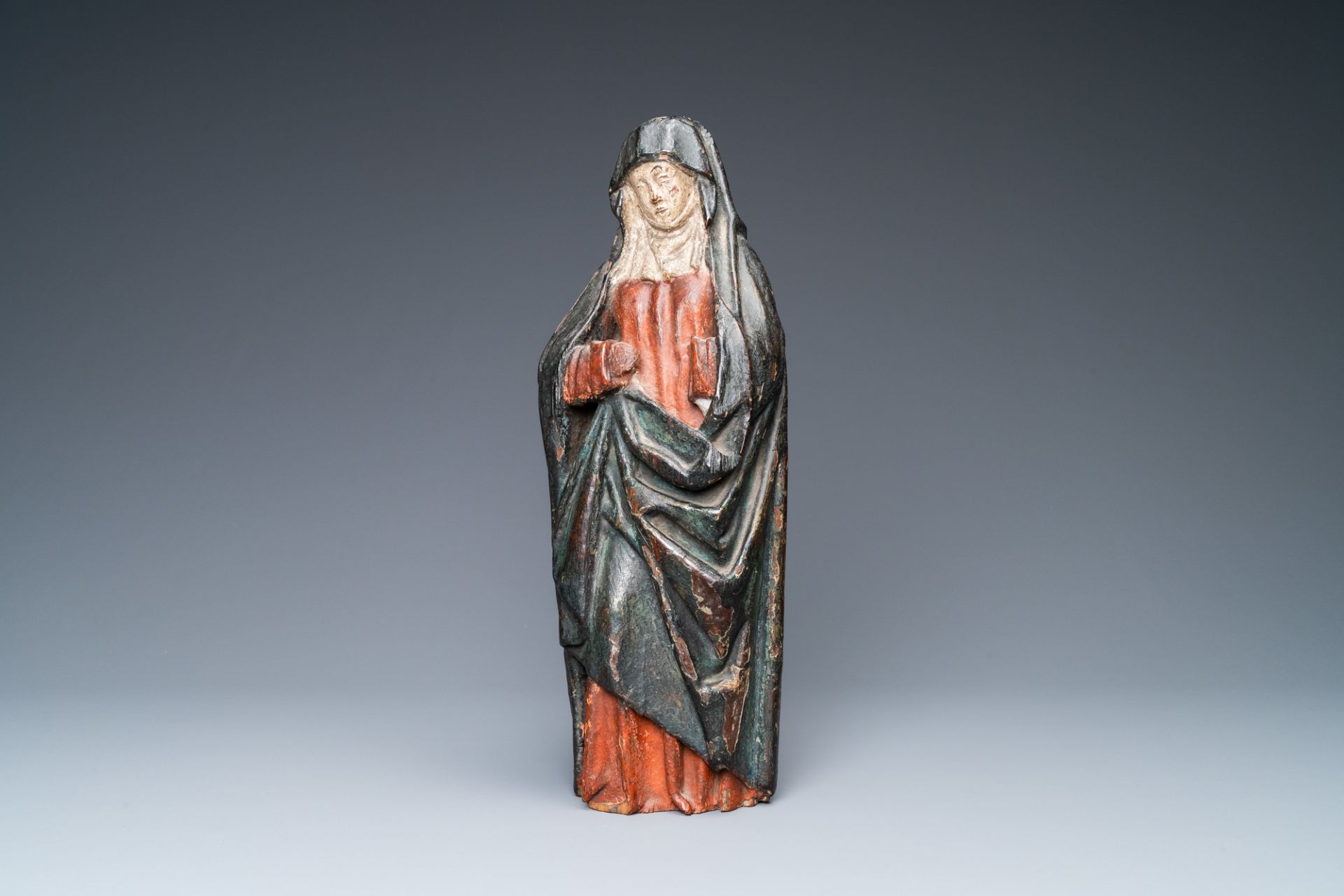 A polychromed oak figure of a Golgotha Madonna, ca. 1500