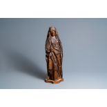 A large oak figure of a Golgotha Madonna, 15th C.