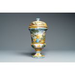 A polychrome urn and cover, Castelli, Italy, 18th C.