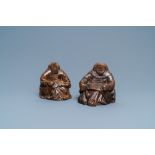 A pair of figuratively carved oak church bank ends, England, 14/15th C.