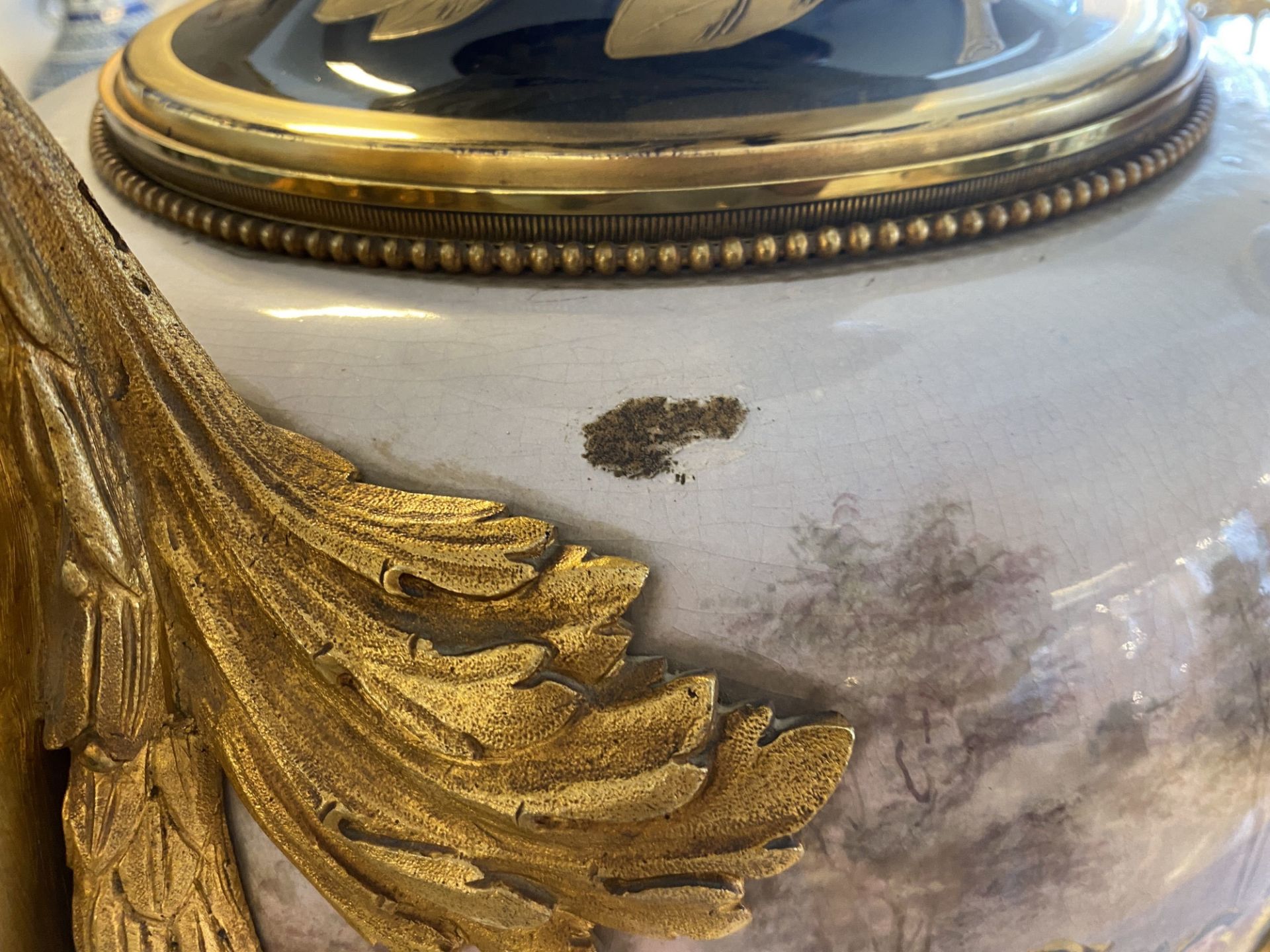 A pair of massive French Svres-style vases with gilded bronze mounts, signed Desprez, 19th C. - Image 48 of 56