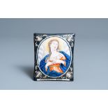 A Limoges enamel plaque depicting the Virgin and inscribed 'Mater Dei', France, 1st half 18th C.
