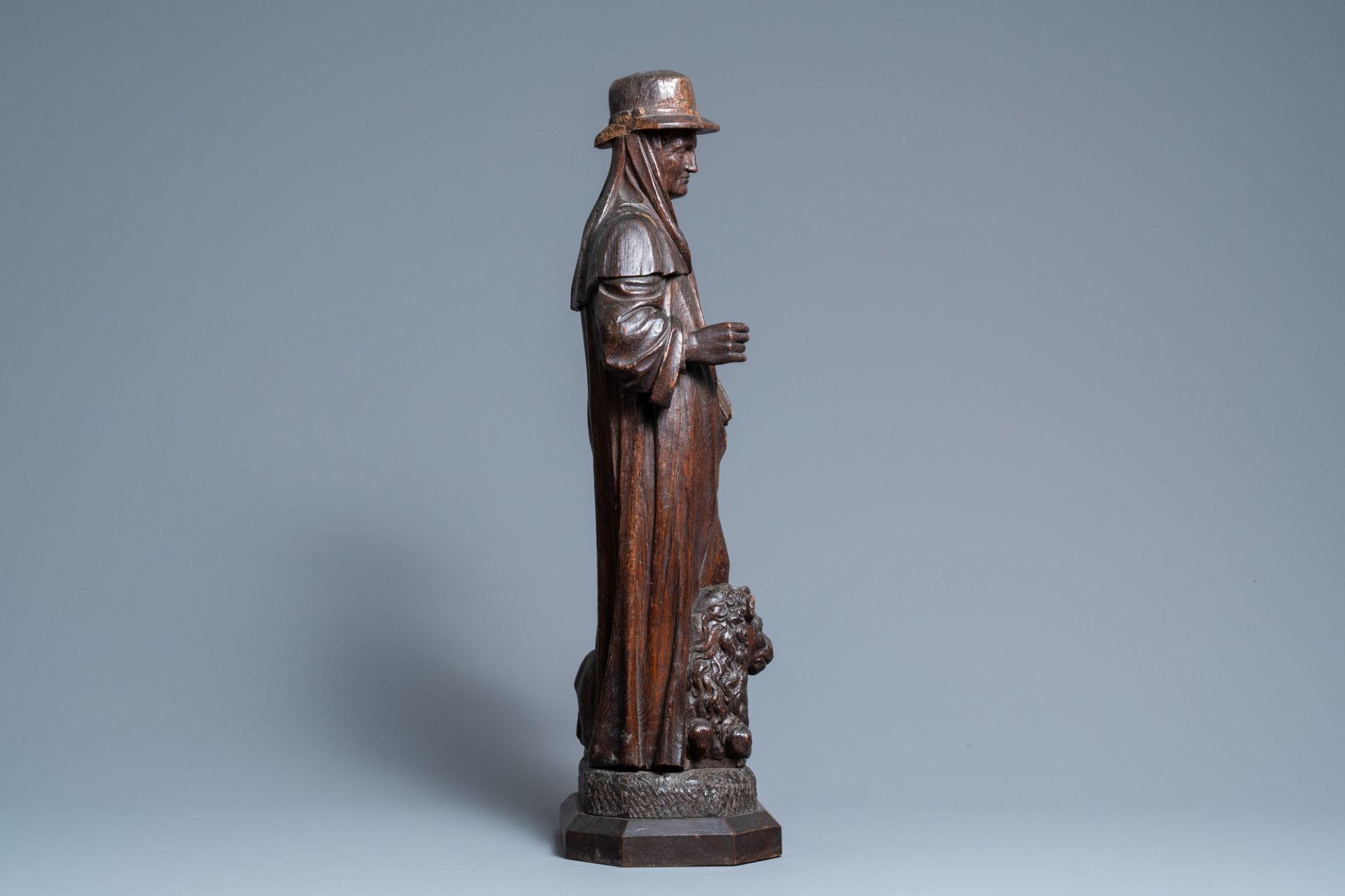 An oak figure of Saint Jerome, 16th C. - Image 2 of 6