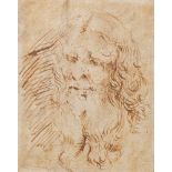 Flemish school, pen and ink on paper, 17th C.: Portrait of a bearded old man