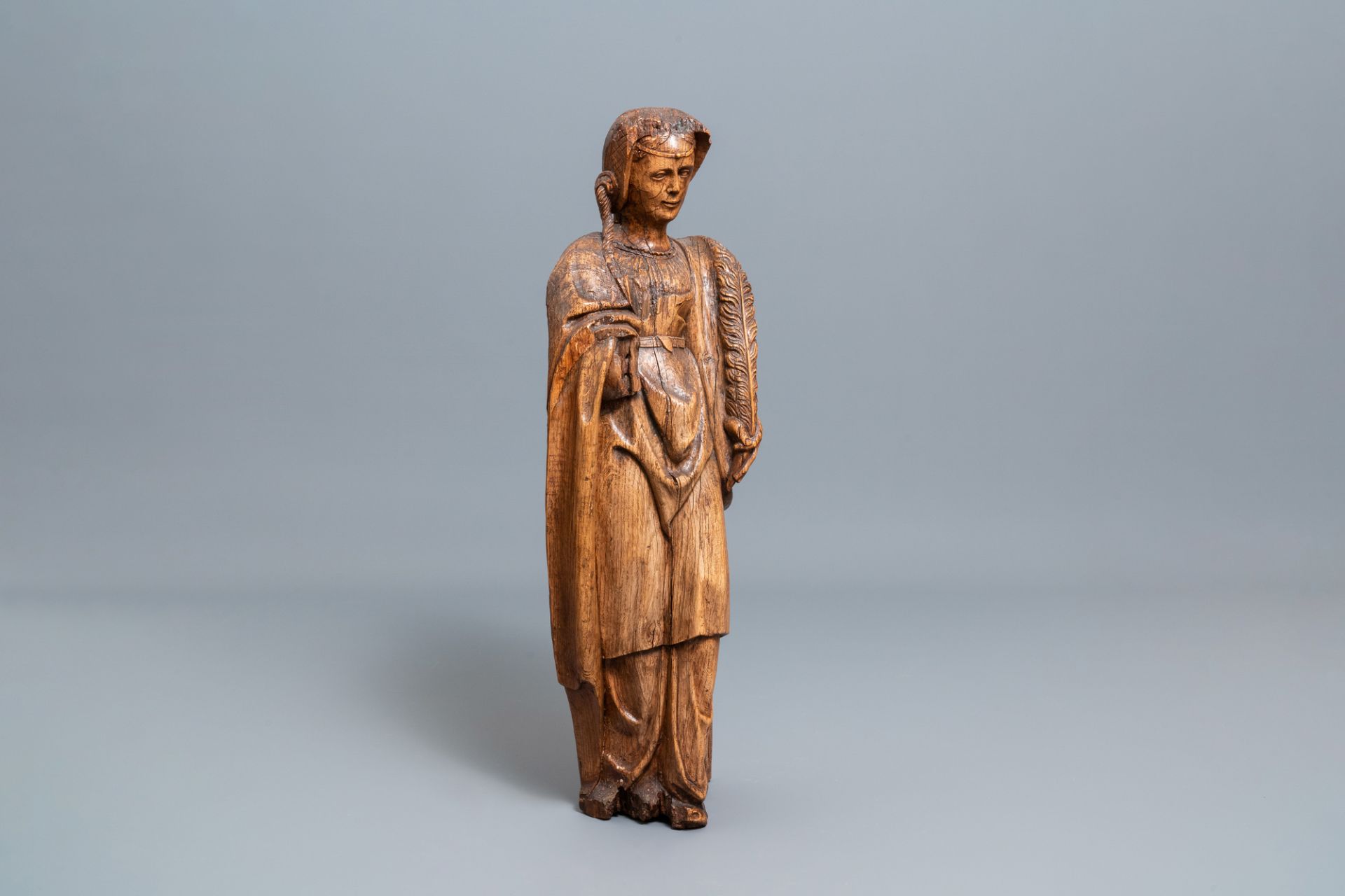 A large wooden figure of Saint Barbara, Germany, 16th C.