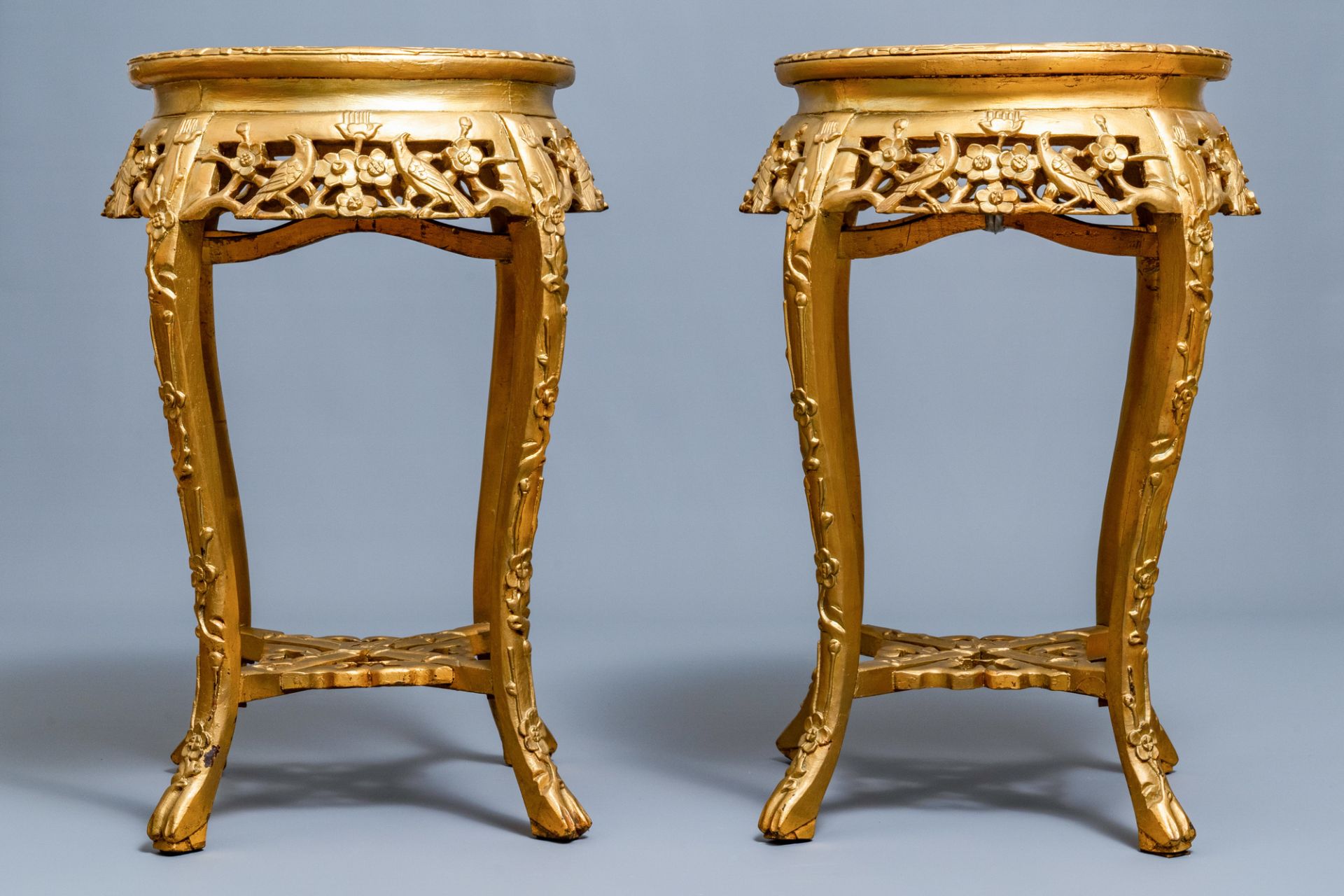 A pair of massive French Svres-style vases with gilded bronze mounts, signed Desprez, 19th C. - Image 20 of 56