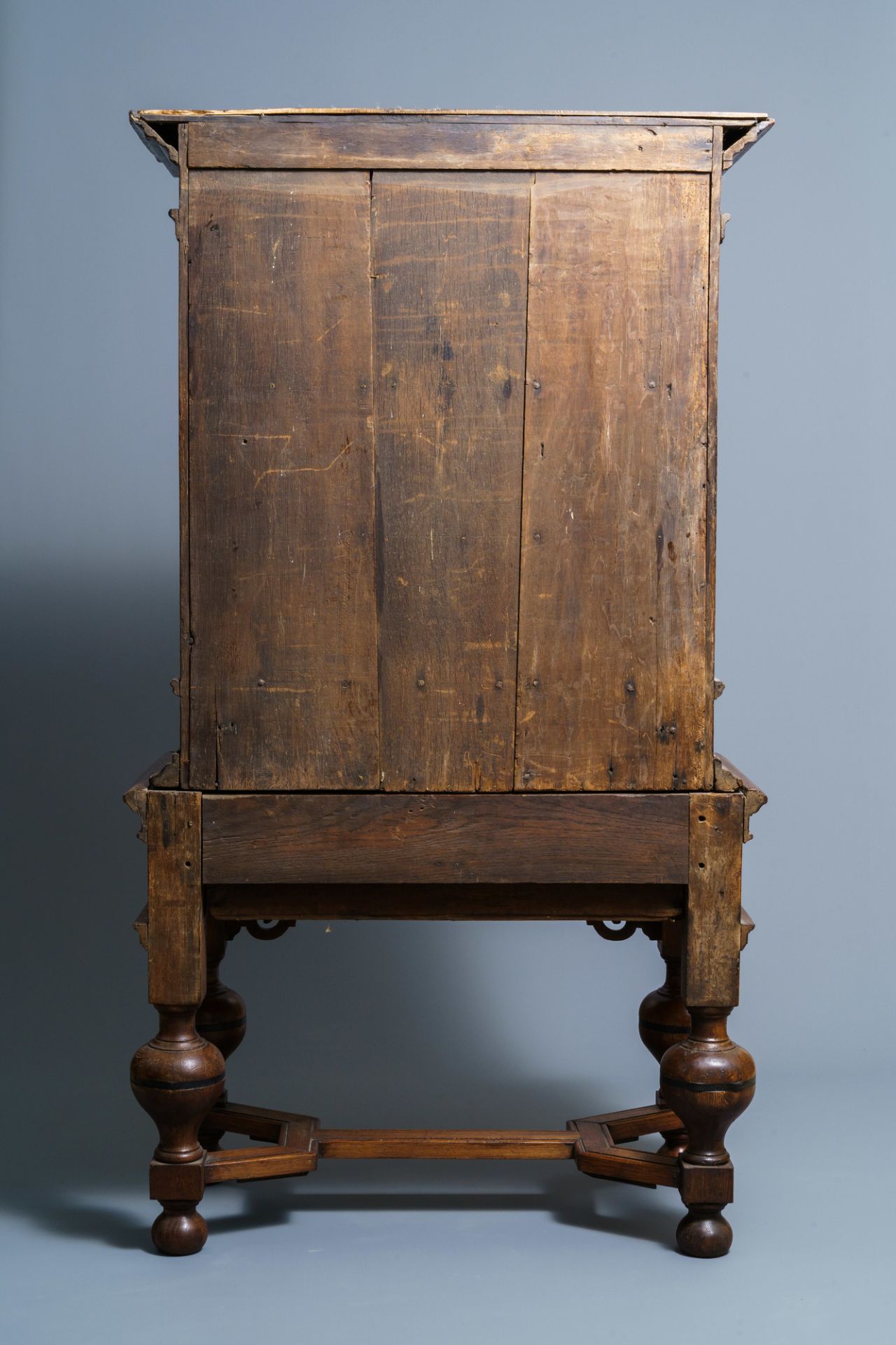 An oak and ebony two-door cabinet, The Low Countries, 17th C. - Image 4 of 8