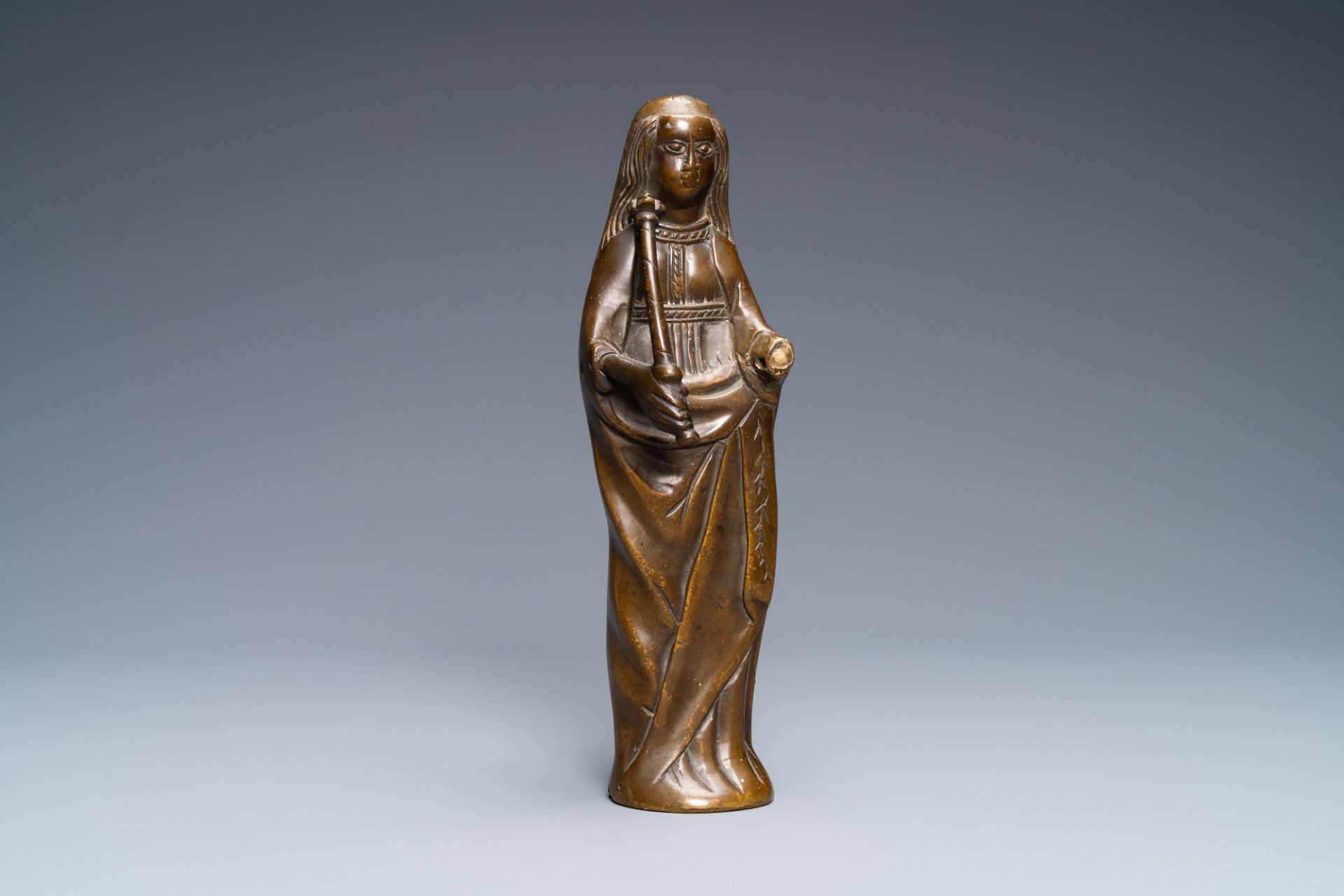 A bronze Madonna luster ornament, Flanders, 16th C.