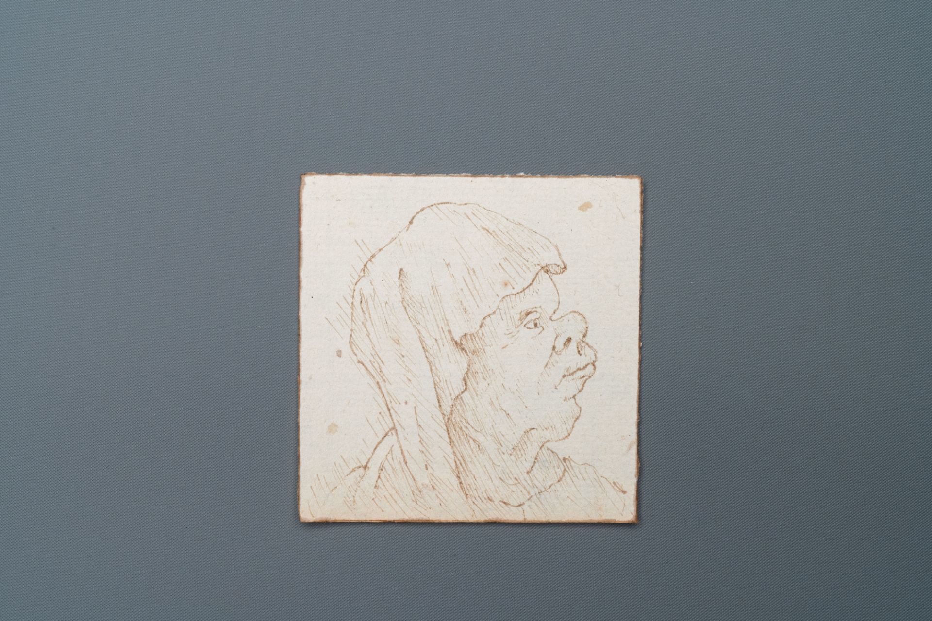 Italian school, after Leonardo da Vinci, pen and brown ink on paper, late 19th C.: Ten caricatures - Image 8 of 21