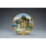 An Italian maiolica mythological subject 'The transformation of the Maenads' dish from the Lanciarin