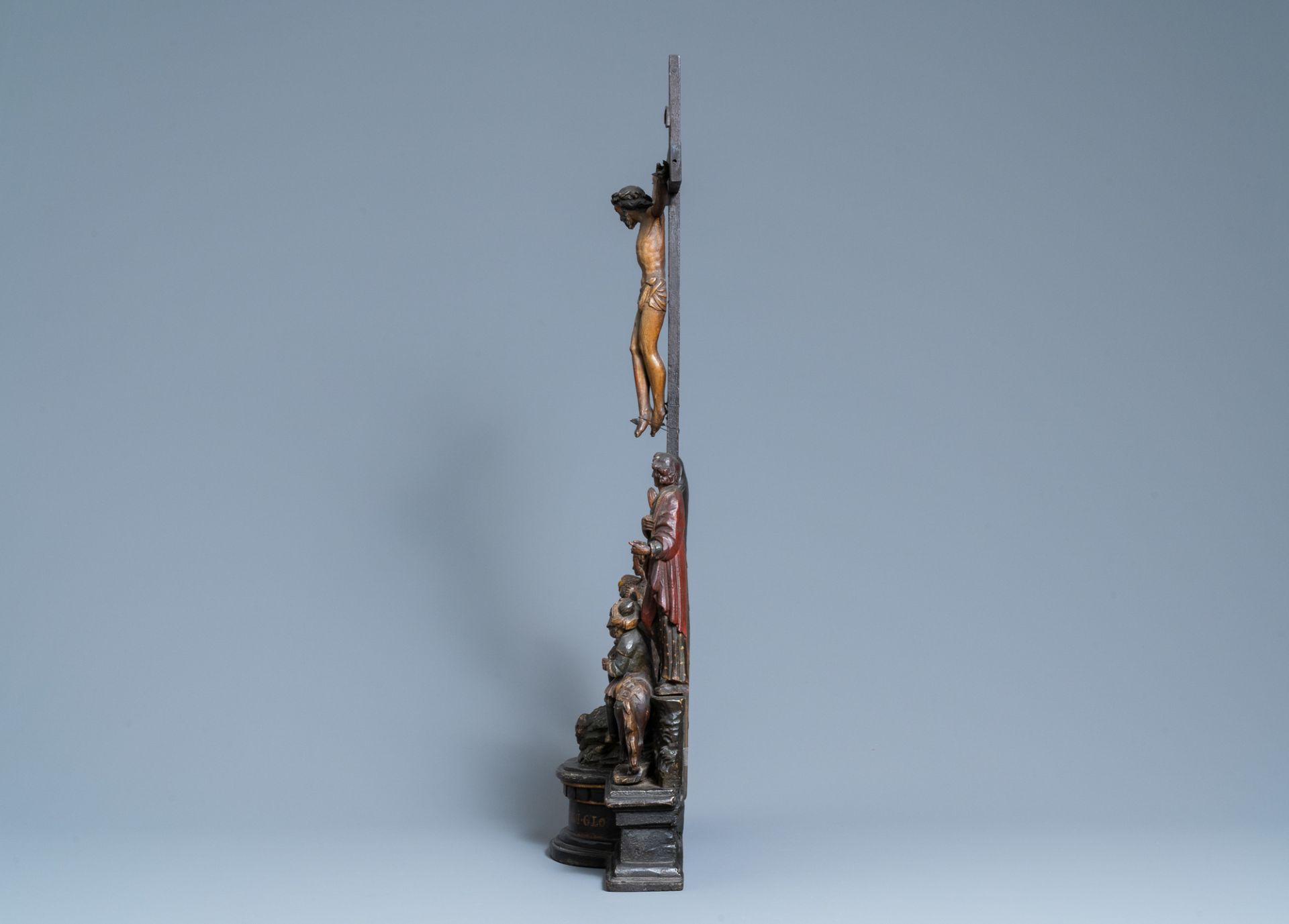 A polychromed wooden crucifixion group, Northern Italy, 16th C. - Image 4 of 10