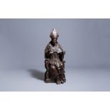 An oak figure of a bishop, Brabant or Limburg region, Southern Netherlands, ca. 1530